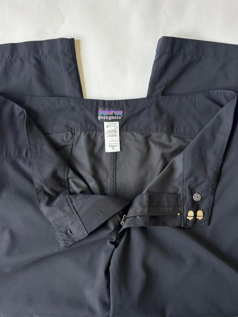 PATAGONIA BLACK WIDE LEG CROPPED PANTS 10 - Picture 7 of 8